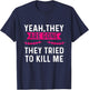 Mastectomy Funny Breast Cancer Survivor They're gone T-Shirt - T-Shirt | Navy
