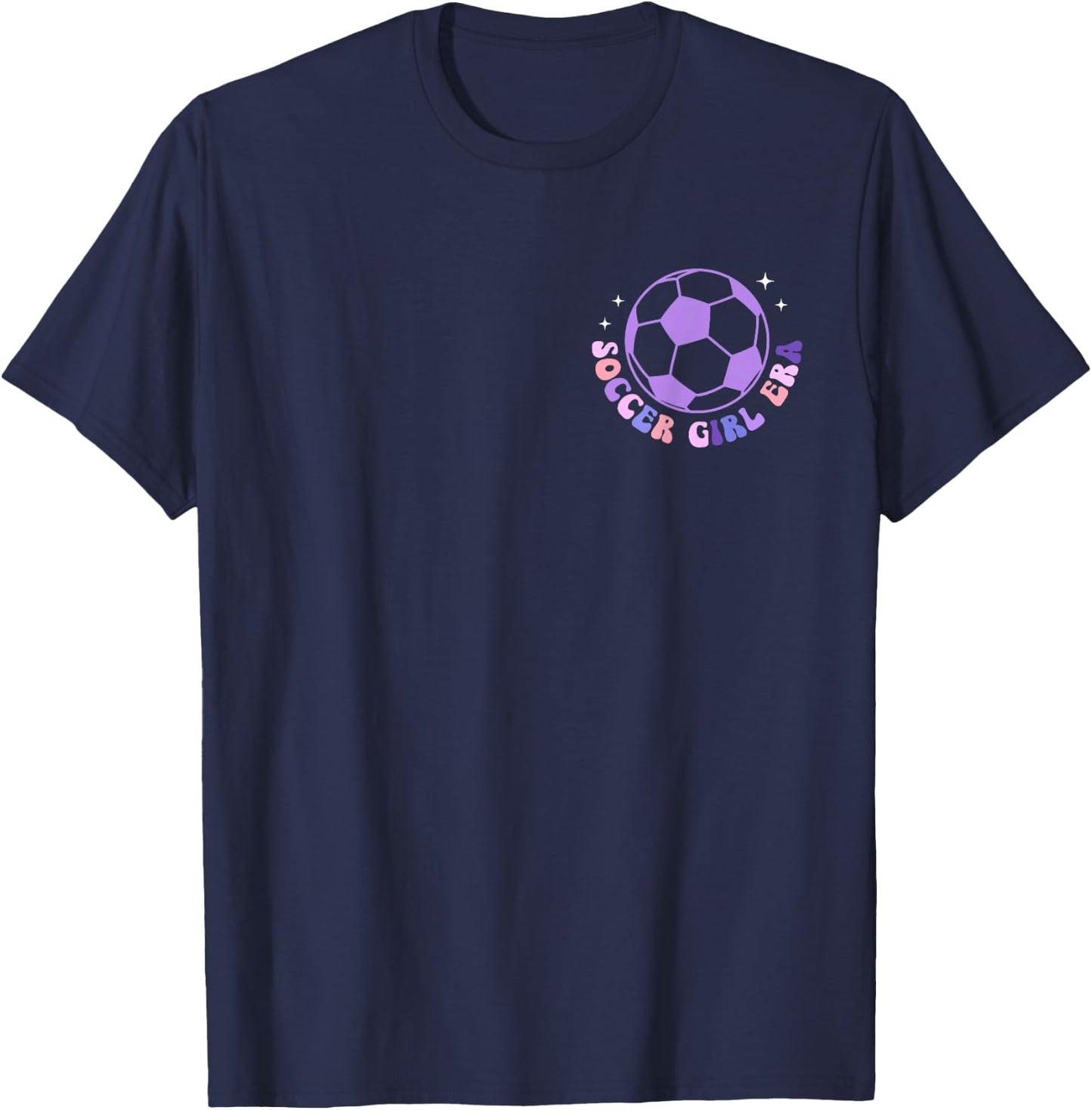 In My Soccer Girl Era Retro Groovy Soccer Girl 2 Sided T-Shirt - T-Shirt | Navy