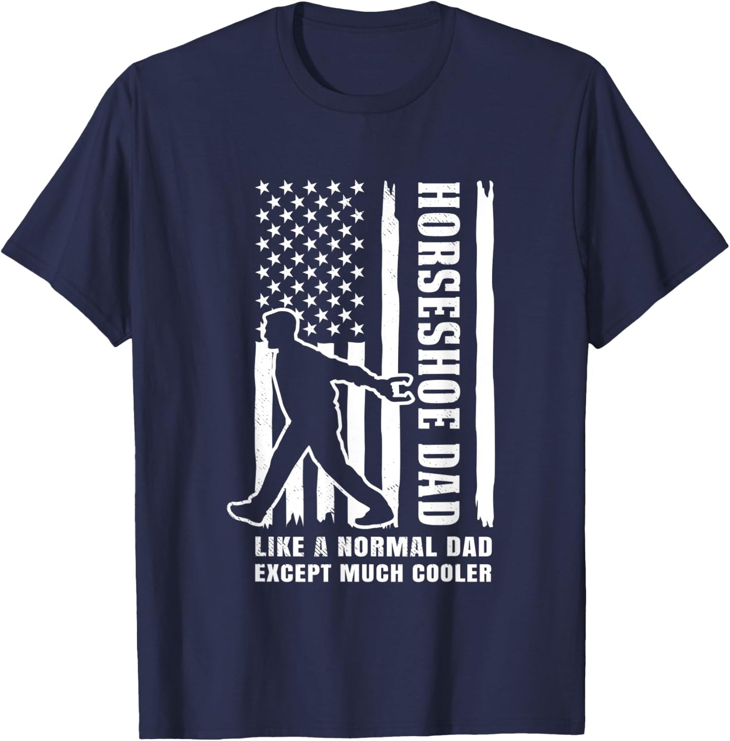 Horseshoe Vintage flag theme mixed with funny DAD definition T-Shirt - T-Shirt | Navy