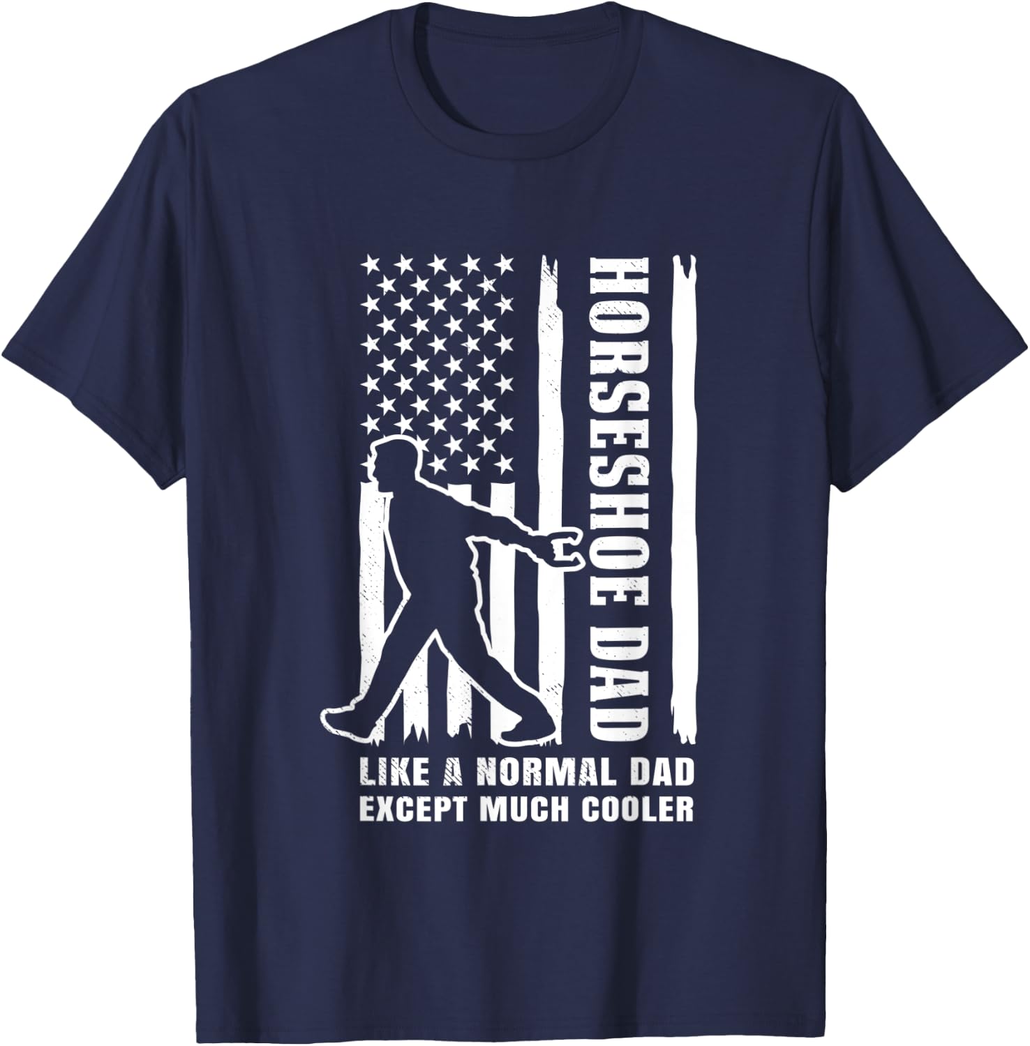 Horseshoe Vintage flag theme mixed with funny DAD definition T-Shirt - T-Shirt | Navy