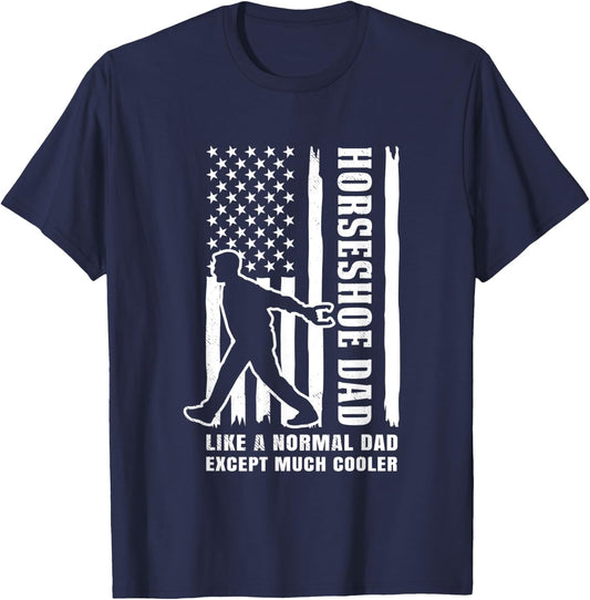 Horseshoe Vintage flag theme mixed with funny DAD definition T-Shirt - T-Shirt | Navy