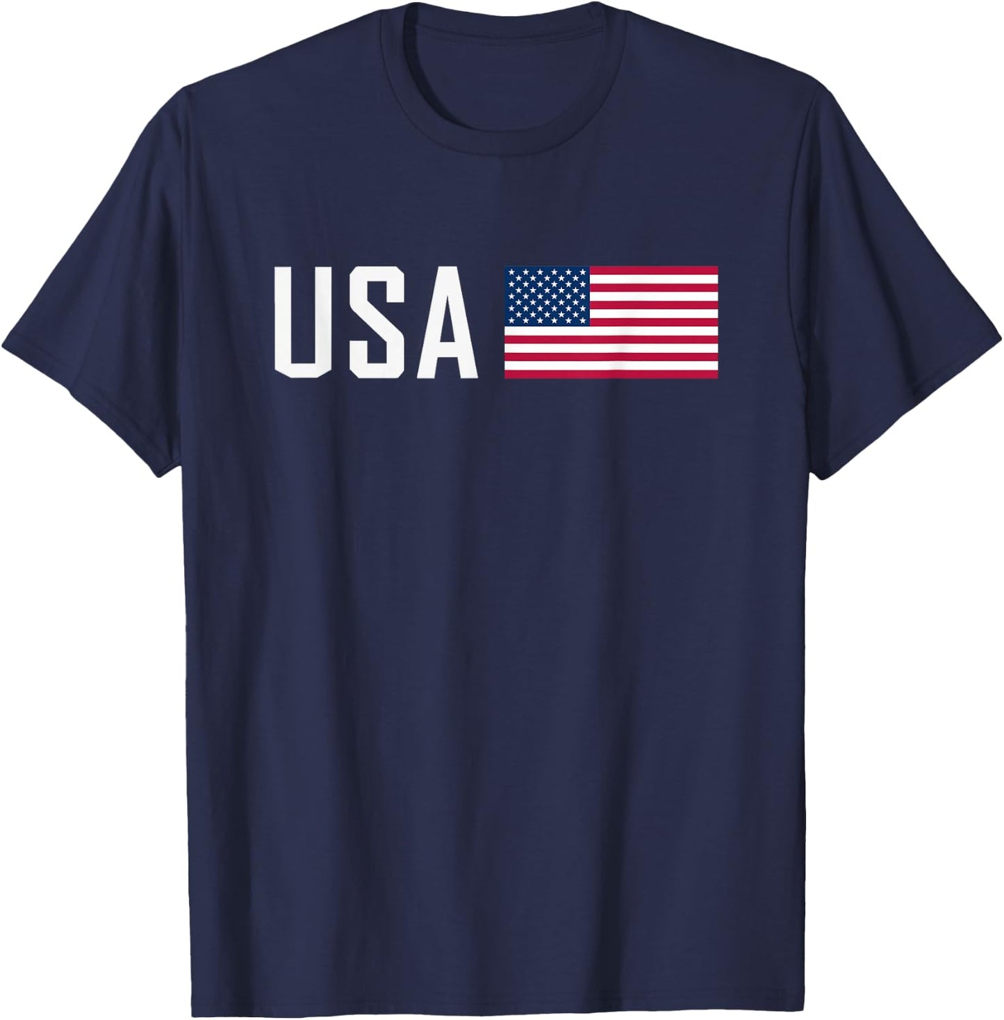 American Flag Cool Patriotic Men Women 4th of July USA Flag T-Shirt - T-Shirt | Navy