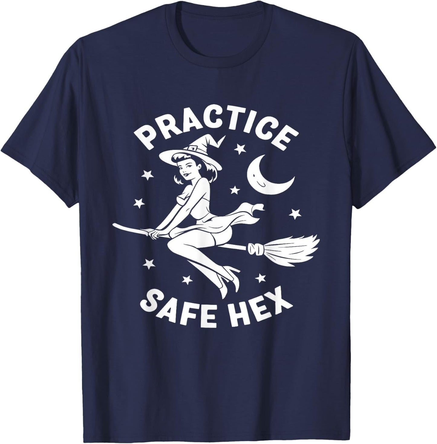 Practice Safe Hex Occult Educational Witch Parents Halloween T-Shirt - T-Shirt | Navy