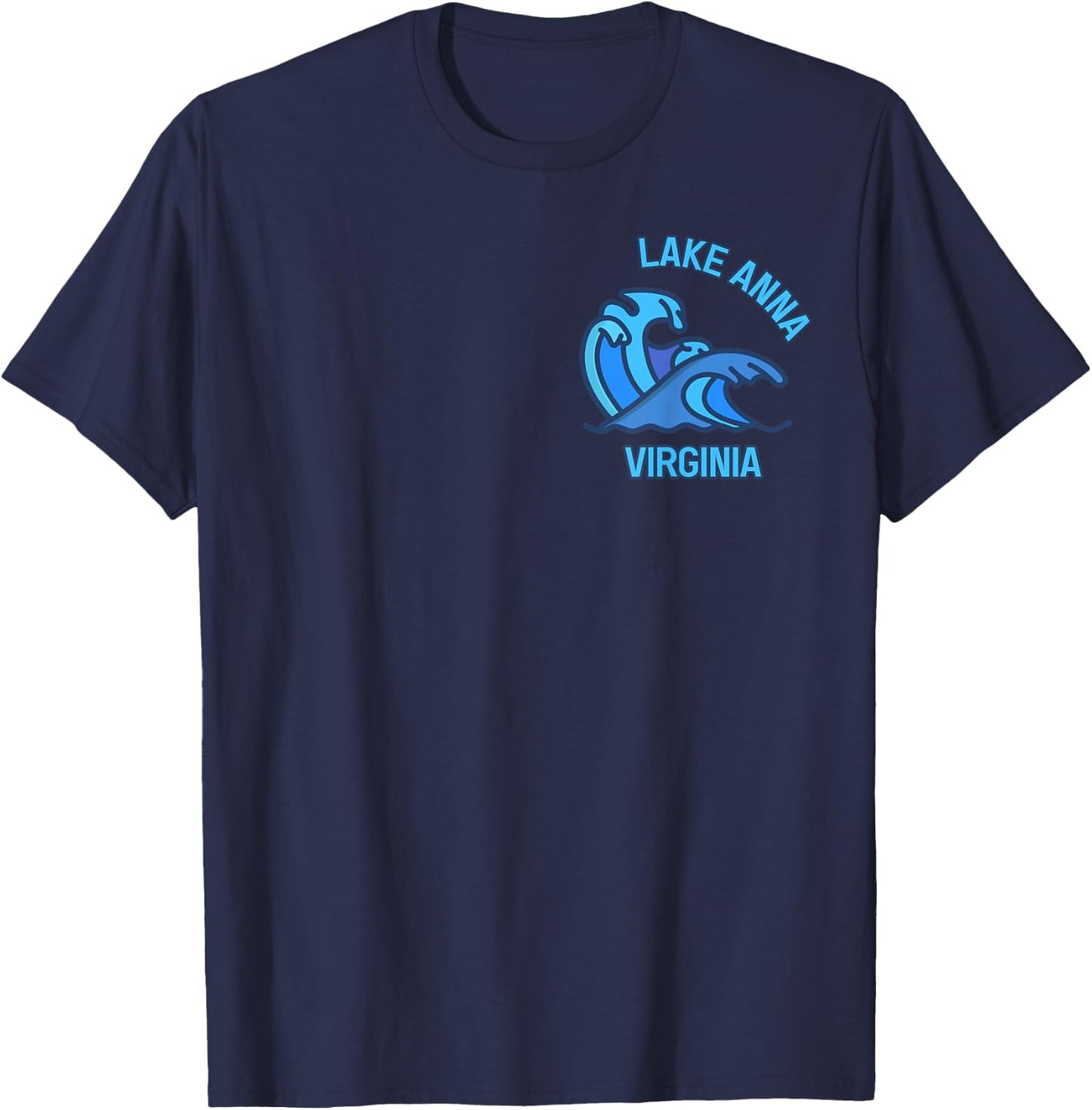 Graphic Lake Anna Virginia Pocket Wave Souvenir T-Shirt - T-Shirt | Navy