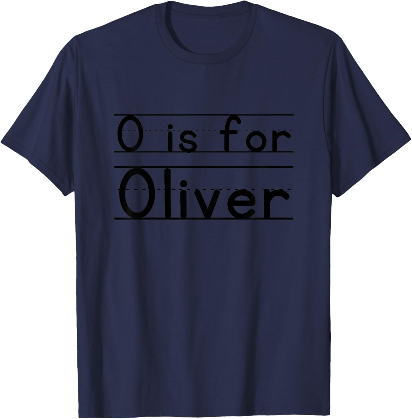 Kids Funny School Kid Name Oliver O is For Oliver Birthday Boys T-Shirt - T-Shirt | Navy