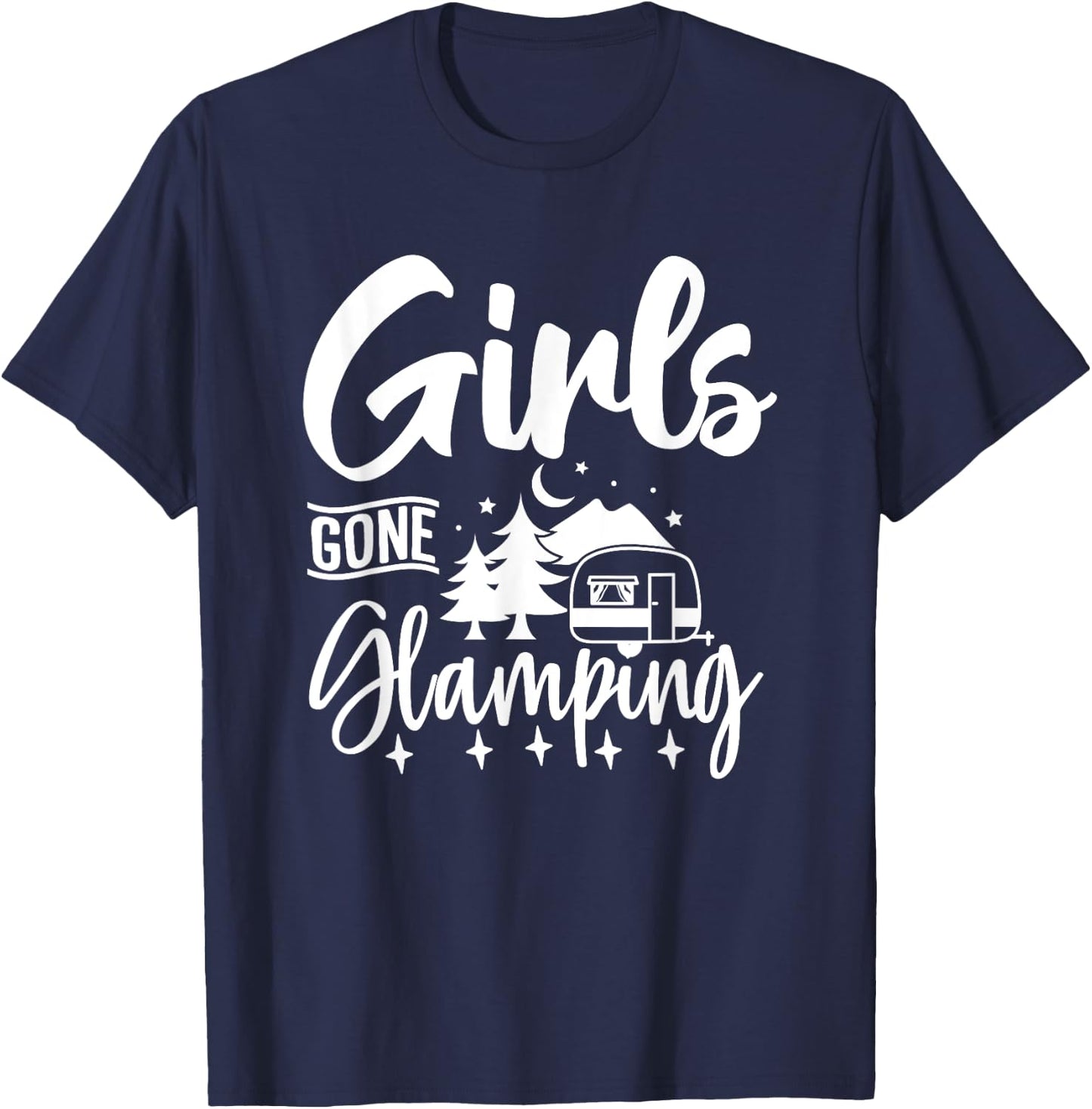 Girls Gone Glamping Nature Adventure Summer Glampers 2024 T-Shirt - T-Shirt | Navy