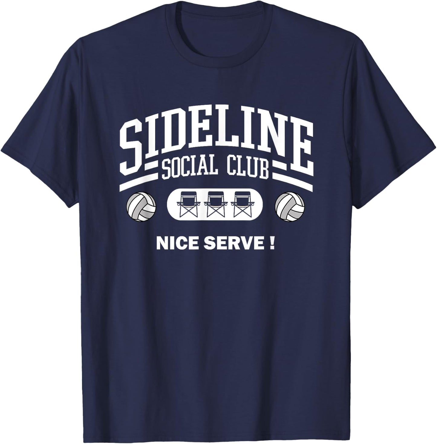 Volleyball Sideline Social Club for Volleyball Mom and Dad T-Shirt - T-Shirt | Navy