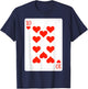 10 Ten of Hearts Playing Cards Shirt Easy Halloween Costume T-Shirt - T-Shirt | Navy