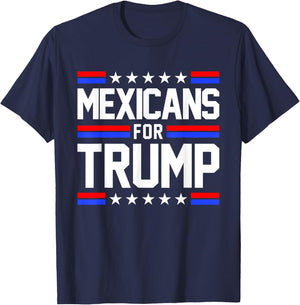 Mexicans For Trump 2024 Mexico USA Friendship Flag President T-Shirt - T-Shirt | Navy