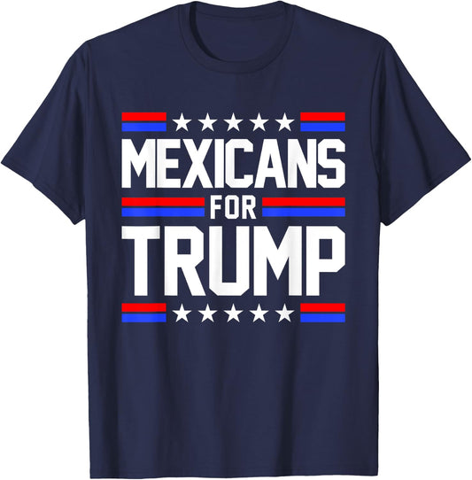 Mexicans For Trump 2024 Mexico USA Friendship Flag President T-Shirt - T-Shirt | Navy