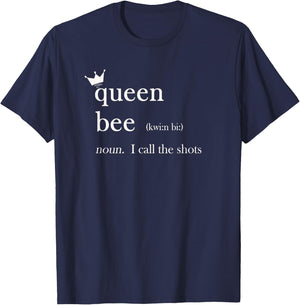 Funny Queen Bee, Noun, I Call The Shots with Crown T-Shirt - T-Shirt | Navy