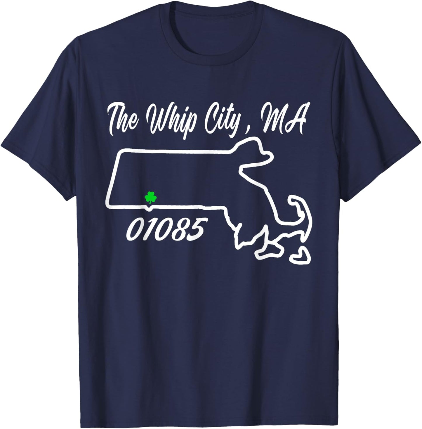 The Whip City, MA 01085 Cool State Pride T-Shirt - T-Shirt | Navy
