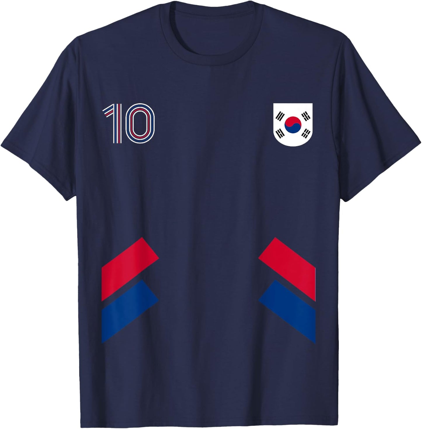 Retro10 South Korea Football South Korea Soccer Flag T-Shirt - T-Shirt | Navy