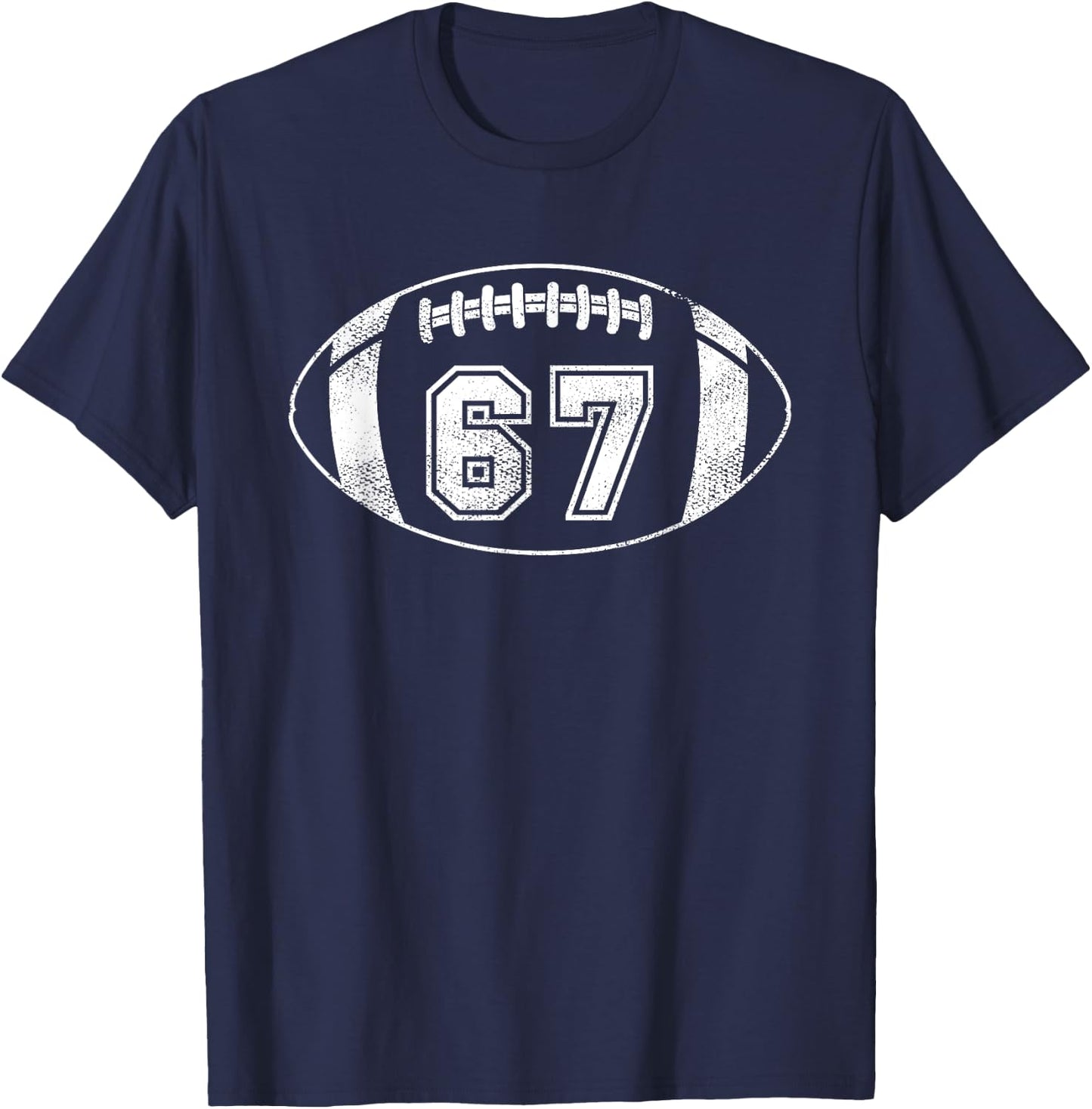 Football Player #67 Football Mom Dad Jersey 67 Varsity Team T-Shirt - T-Shirt | Navy