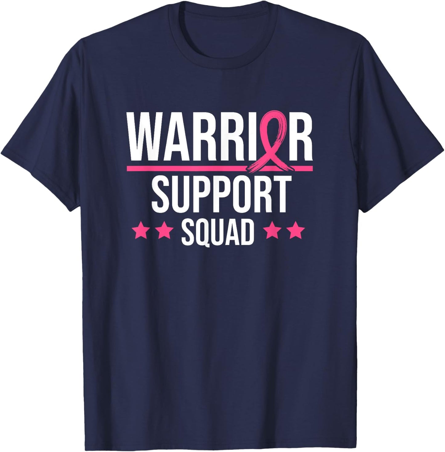 Breast Cancer Support Squad Pink Ribbon T-Shirt - T-Shirt | Navy