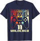 11th Birthday For Boys Level 11 Unlocked Gamer 11 Year Old T-Shirt - T-Shirt | Navy