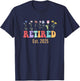 Retired Est 2025 Groovy Retired Teacher Funny Retirement T-Shirt - T-Shirt | Navy