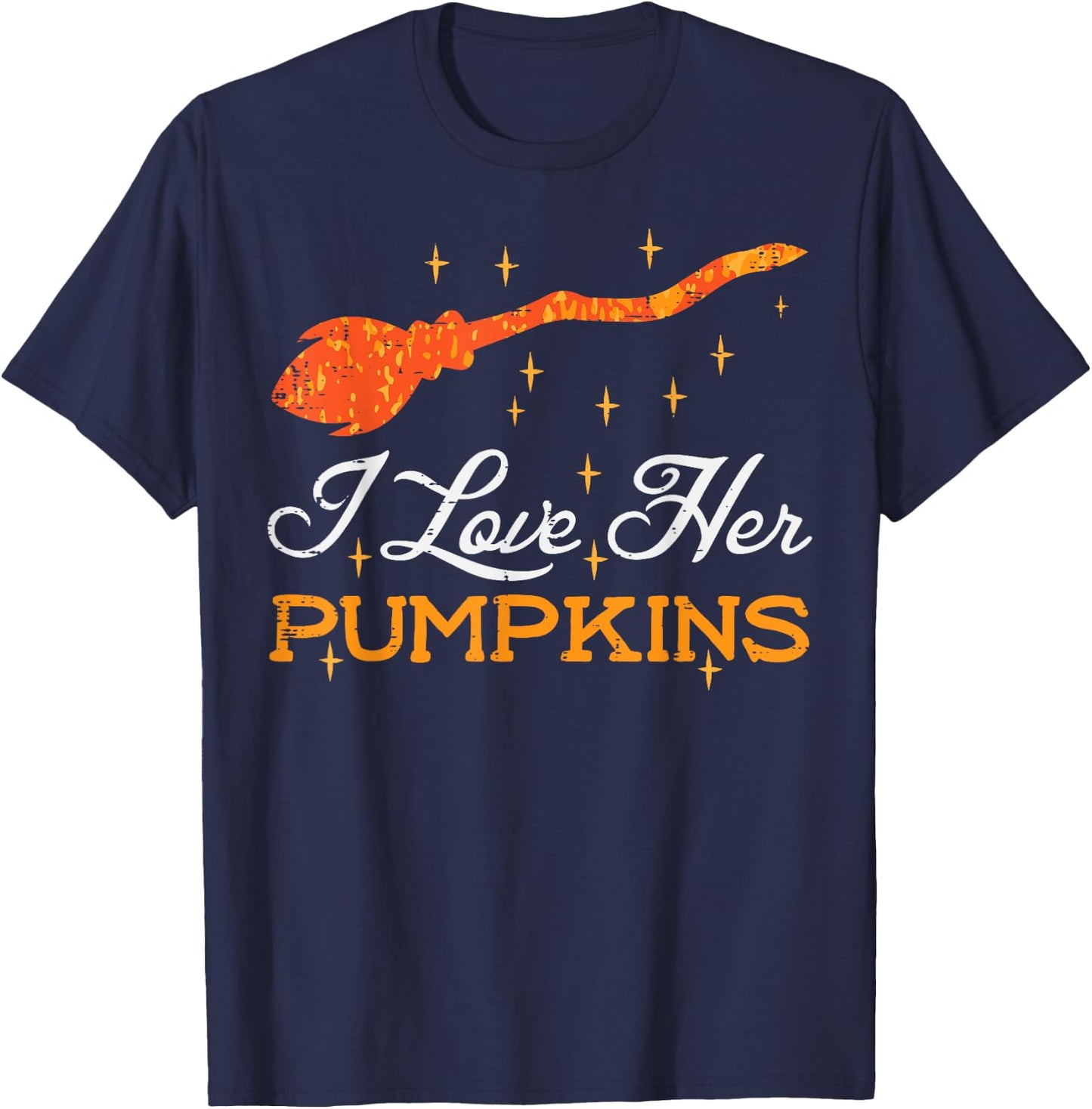 Halloween I Love Her Pumpkins Matching Couple Costume Men T-Shirt - T-Shirt | Navy