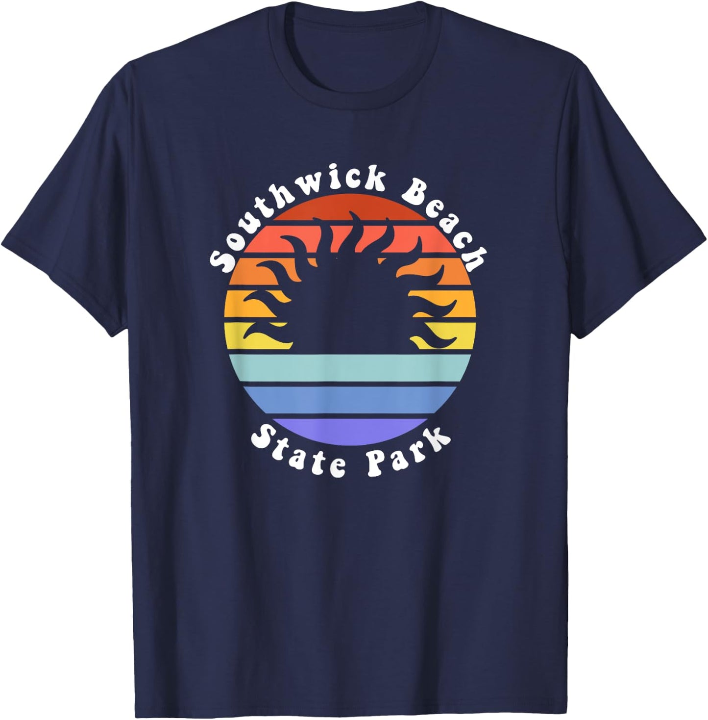Southwick Beach State Park New York Sunset Souvenir Vacation Men Women Kids T-Shirt - T-Shirt | Navy
