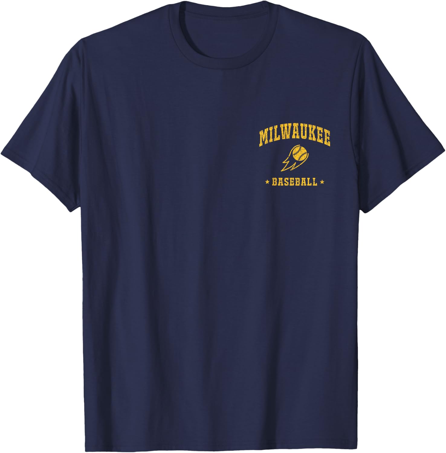 Milwaukee Baseball Vintage Gameday Retro Baseball Lover T-Shirt - T-Shirt | Navy
