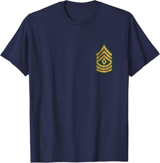 E-8 First Sergeant 1SG Rank Insignia Military Logo Veteran T-Shirt - T-Shirt | Navy