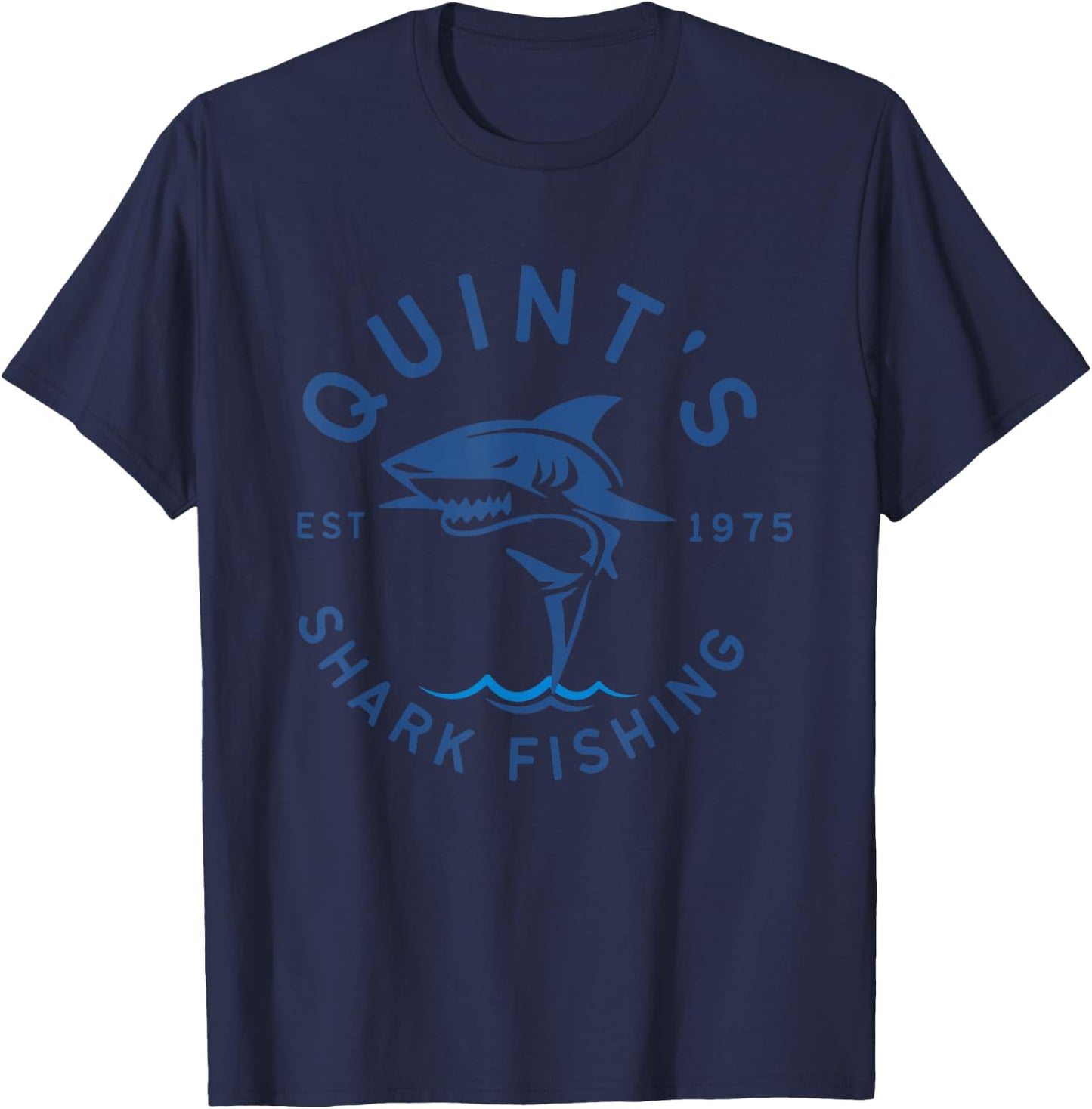 Vintage Quint's Shark Fishing 1975 Retro T-Shirt - T-Shirt | Navy