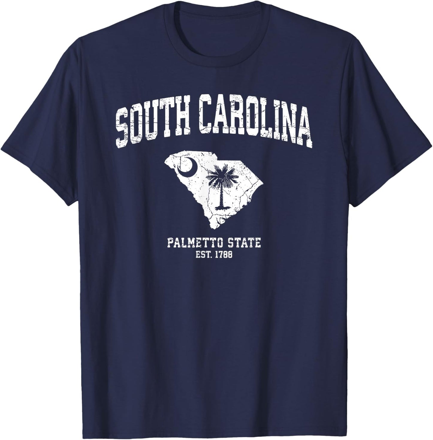 Distressed South Carolina State Flag T-Shirt - T-Shirt | Navy