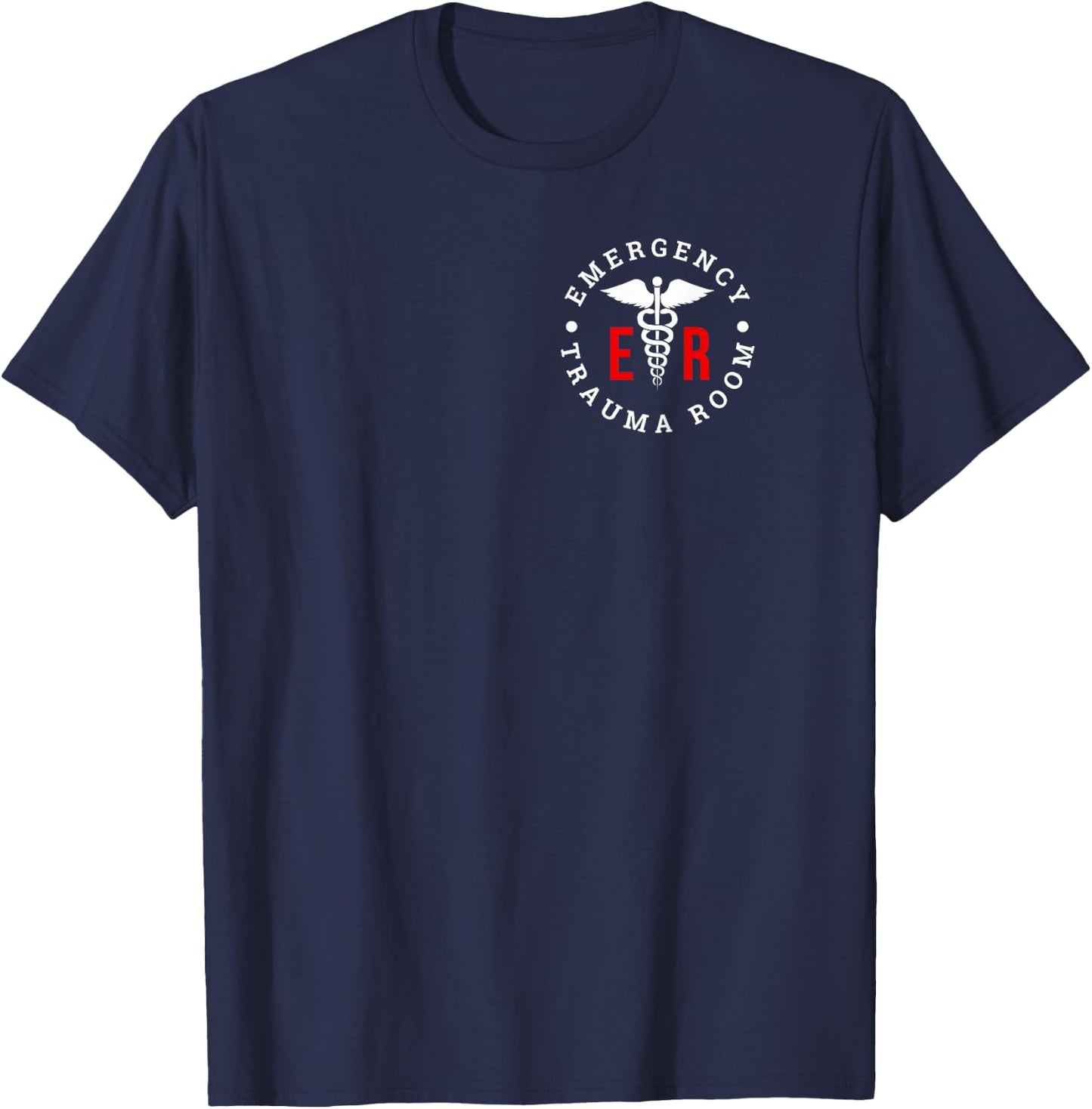 Emergency Department ER Trauma Front and Back Design T-Shirt - T-Shirt | Navy