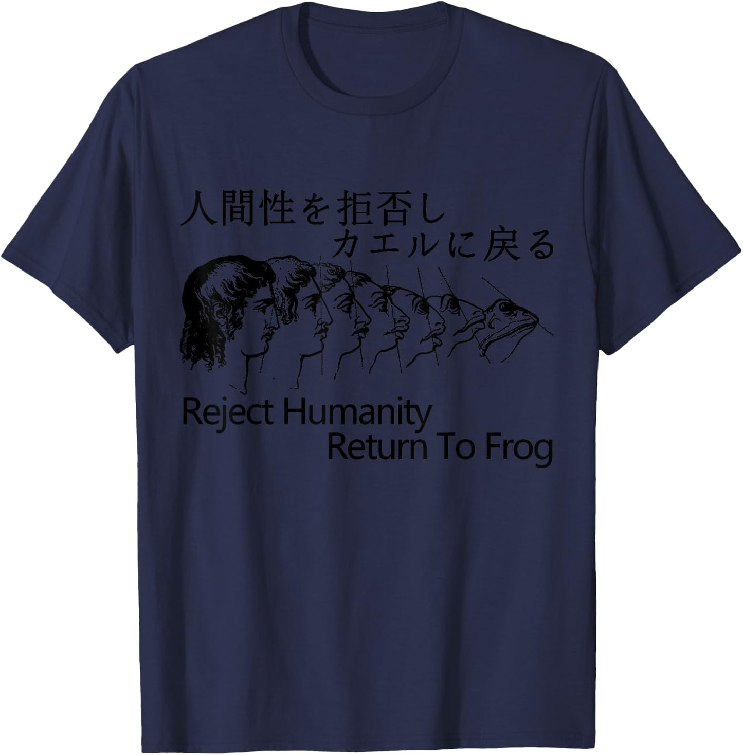 Reject Humanity Return To Frog Japanese T-Shirt - T-Shirt | Navy