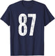 Number 87 Eighty-Seven Distressed Vintage Sport Team Players T-Shirt - T-Shirt | Navy