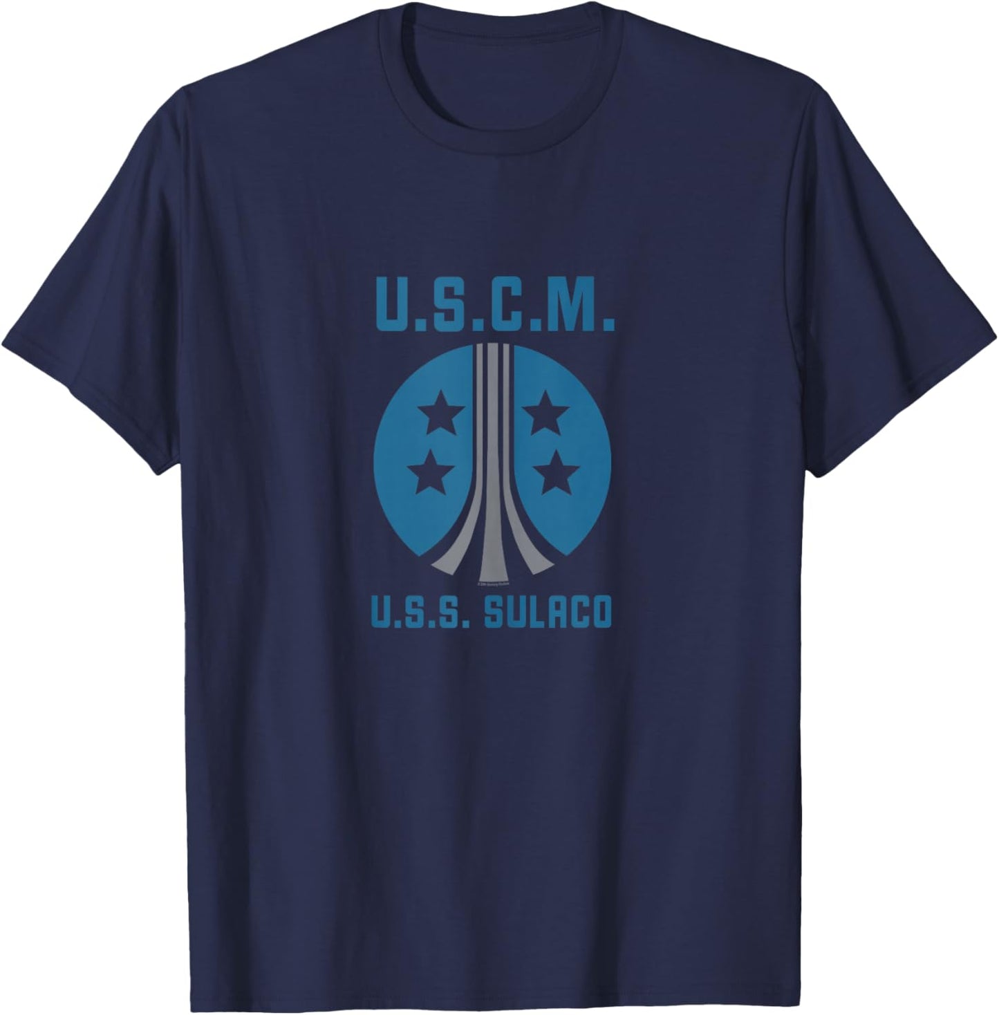 Aliens United States Colonial Marine Corps Big Chest Logo T-Shirt - T-Shirt | Navy