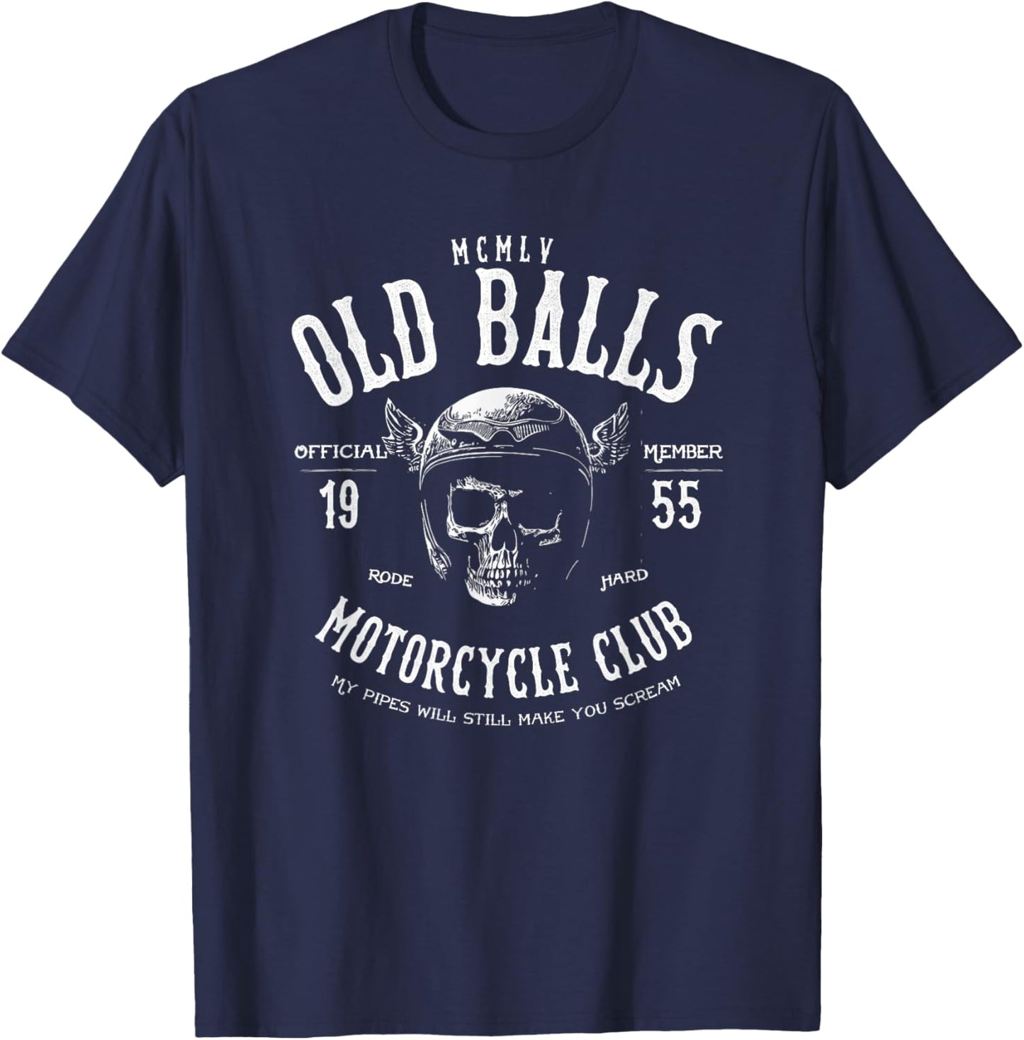Vintage Motorcycle Birthday for 1955 Men's 70th Birthday T-Shirt - T-Shirt | Navy