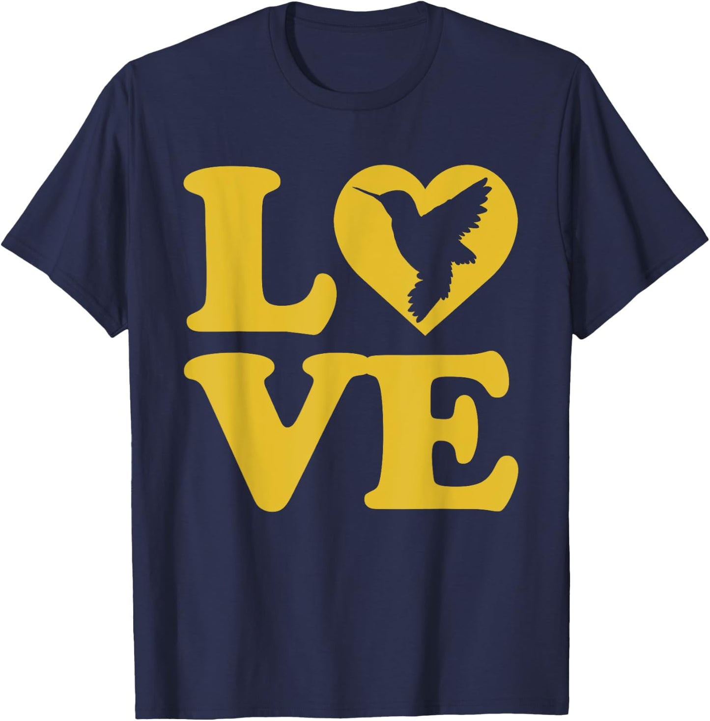 Cute Love Humminbirds T-Shirt - T-Shirt | Navy