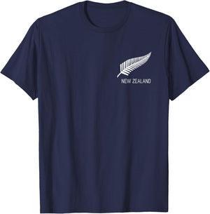 Black New Zealand Fern Shirt Black NZ Gift Proud Kiwi T-Shirt - T-Shirt | Navy