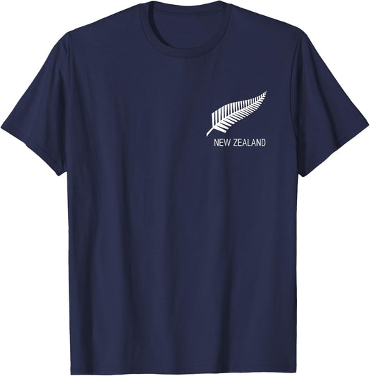 Black New Zealand Fern Shirt Black NZ Gift Proud Kiwi T-Shirt - T-Shirt | Navy
