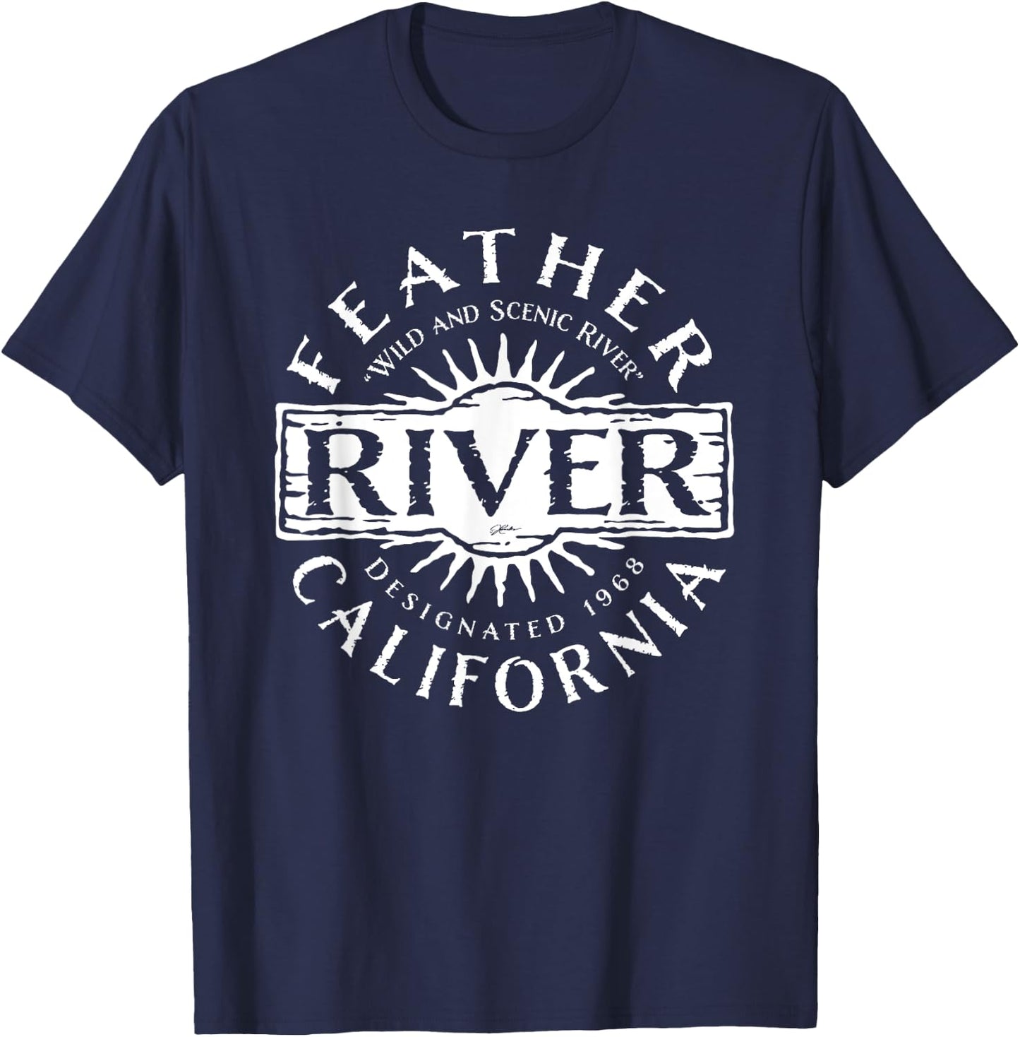 Feather River, California T-Shirt - T-Shirt | Navy