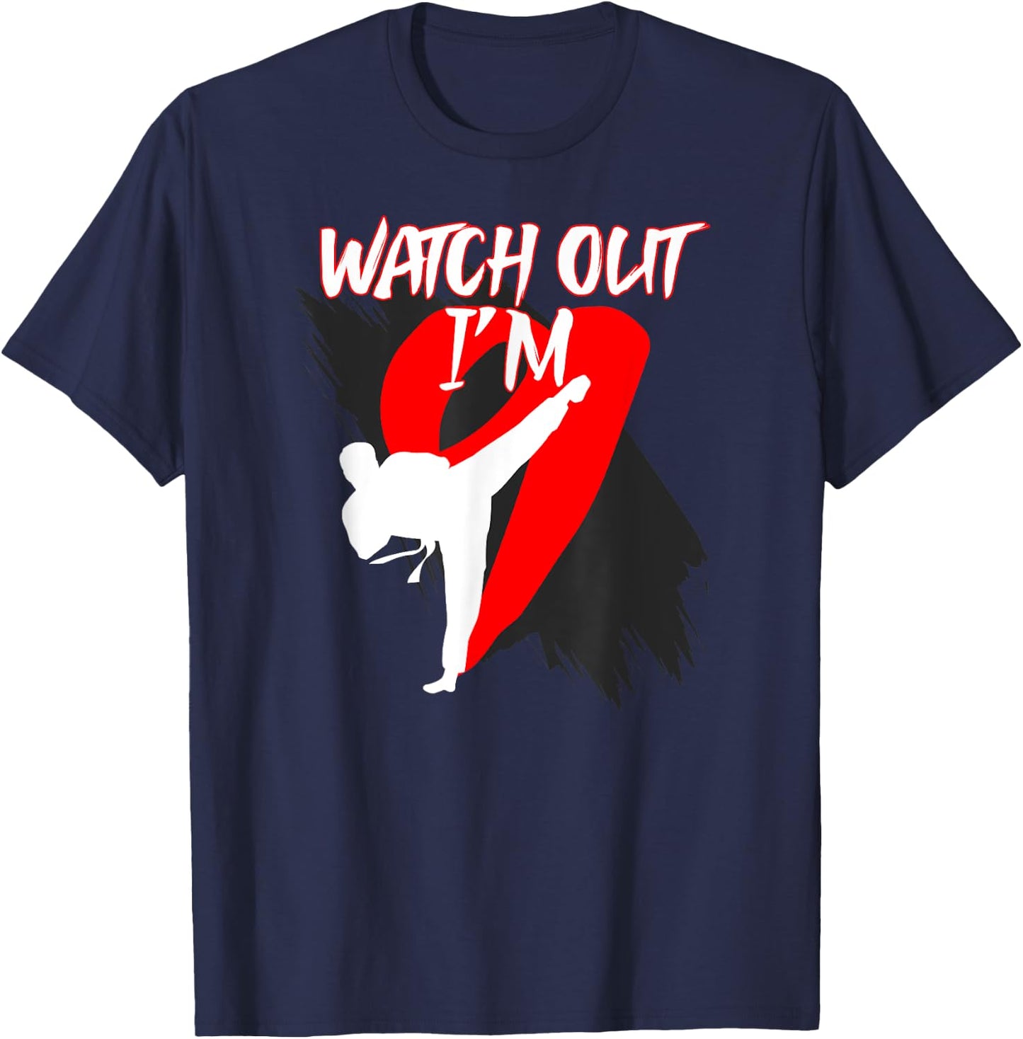 9th Birthday Party Taekwondo 9 Year Old Taekwondo Fighter T-Shirt - T-Shirt | Navy