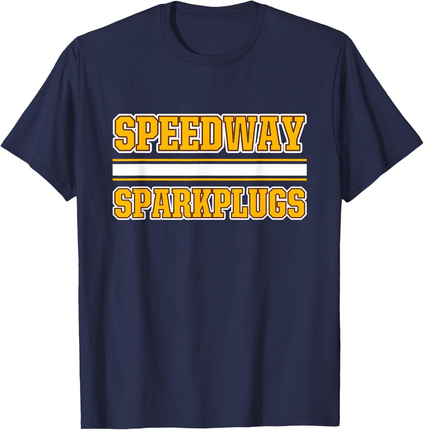 Speedway Sparkplugs Horizontal Stripes T-Shirt - T-Shirt | Navy