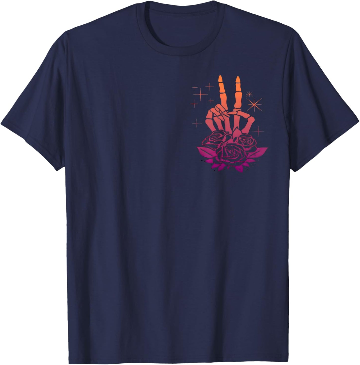 (2sided Front+Back) Have The Day You Deserve Skeleton T-Shirt - T-Shirt | Navy