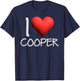 I Love Cooper Name Personalized Men Guy BFF Friend Heart T-Shirt - T-Shirt | Navy