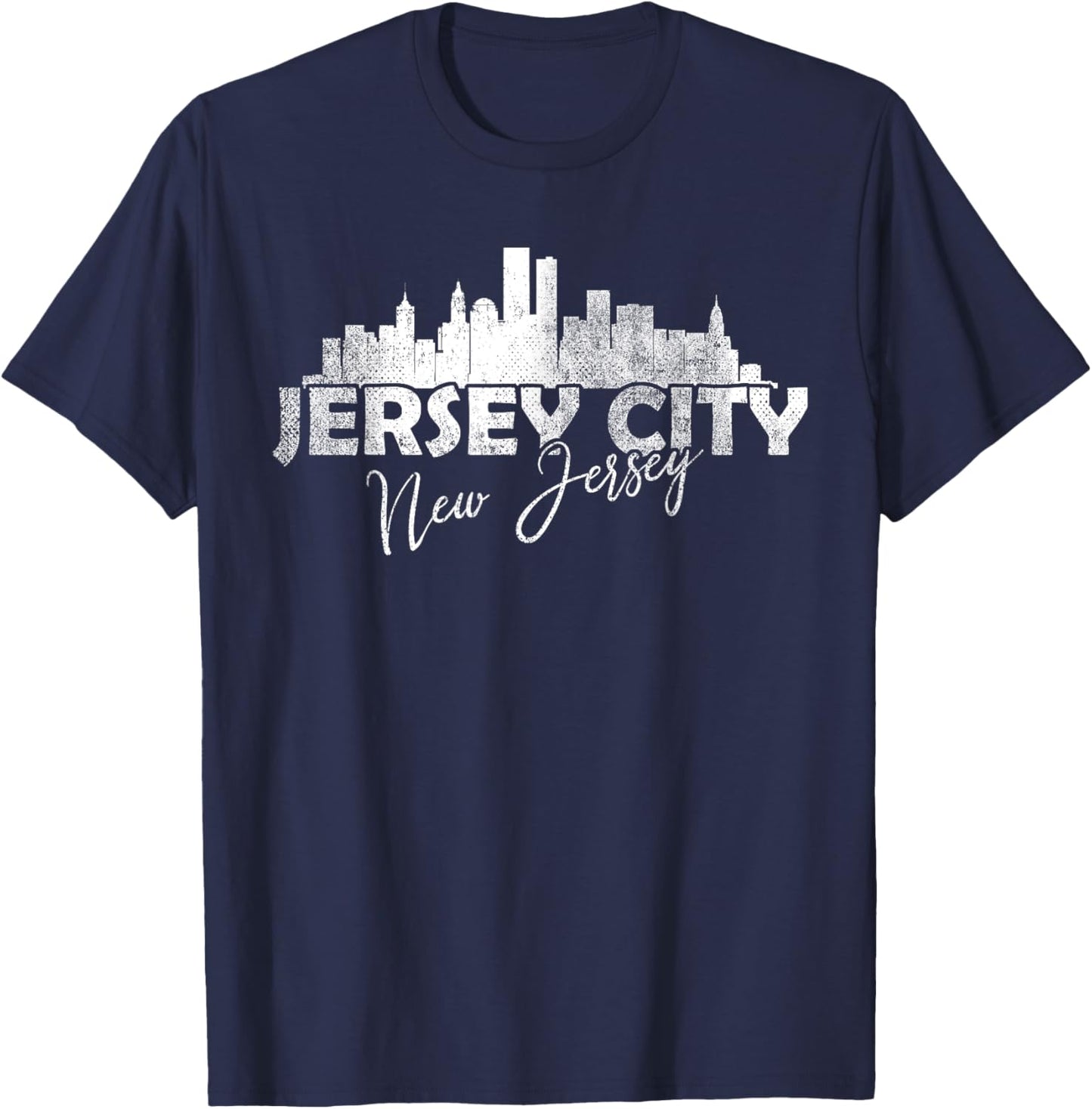 Jersey City New Jersey NJ | Skyline T-Shirt - T-Shirt | Navy