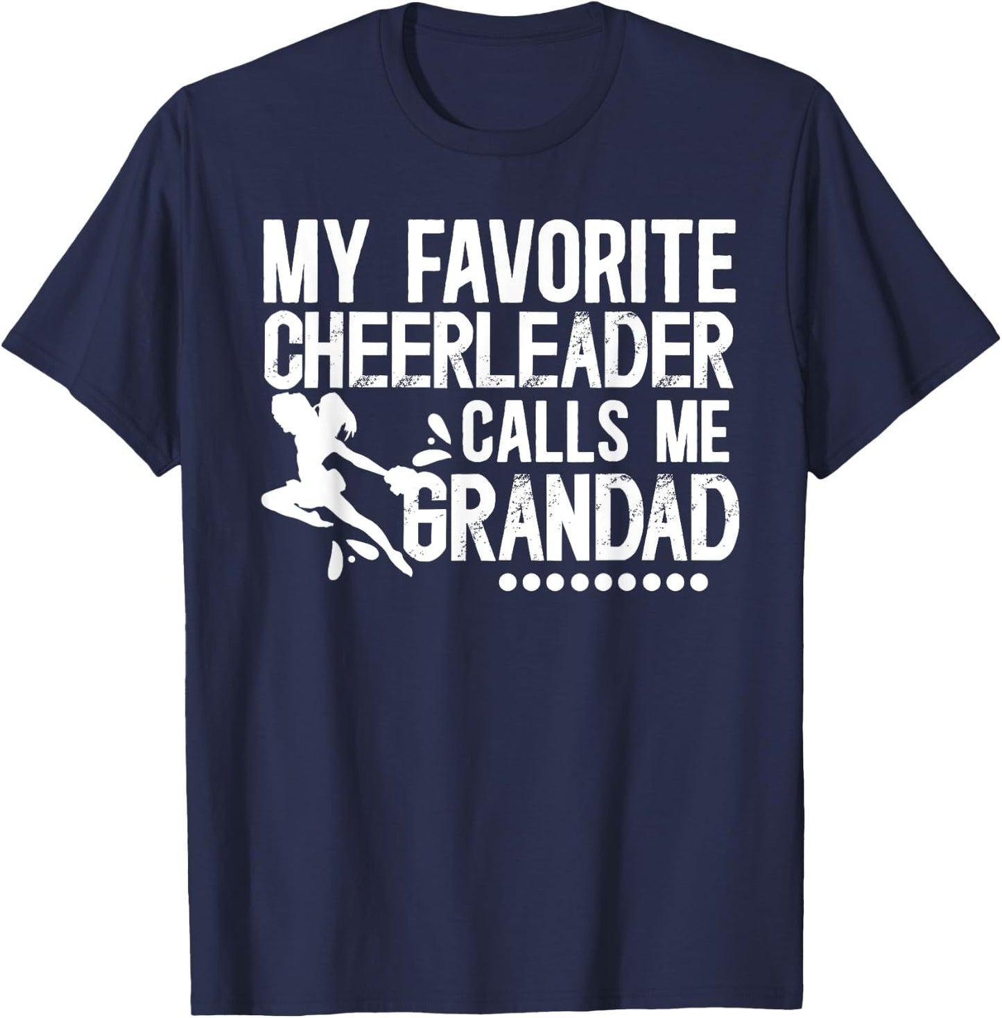 My Favorite Cheerleader Grandad Cheer Grandad Grandpa T-Shirt - T-Shirt | Navy
