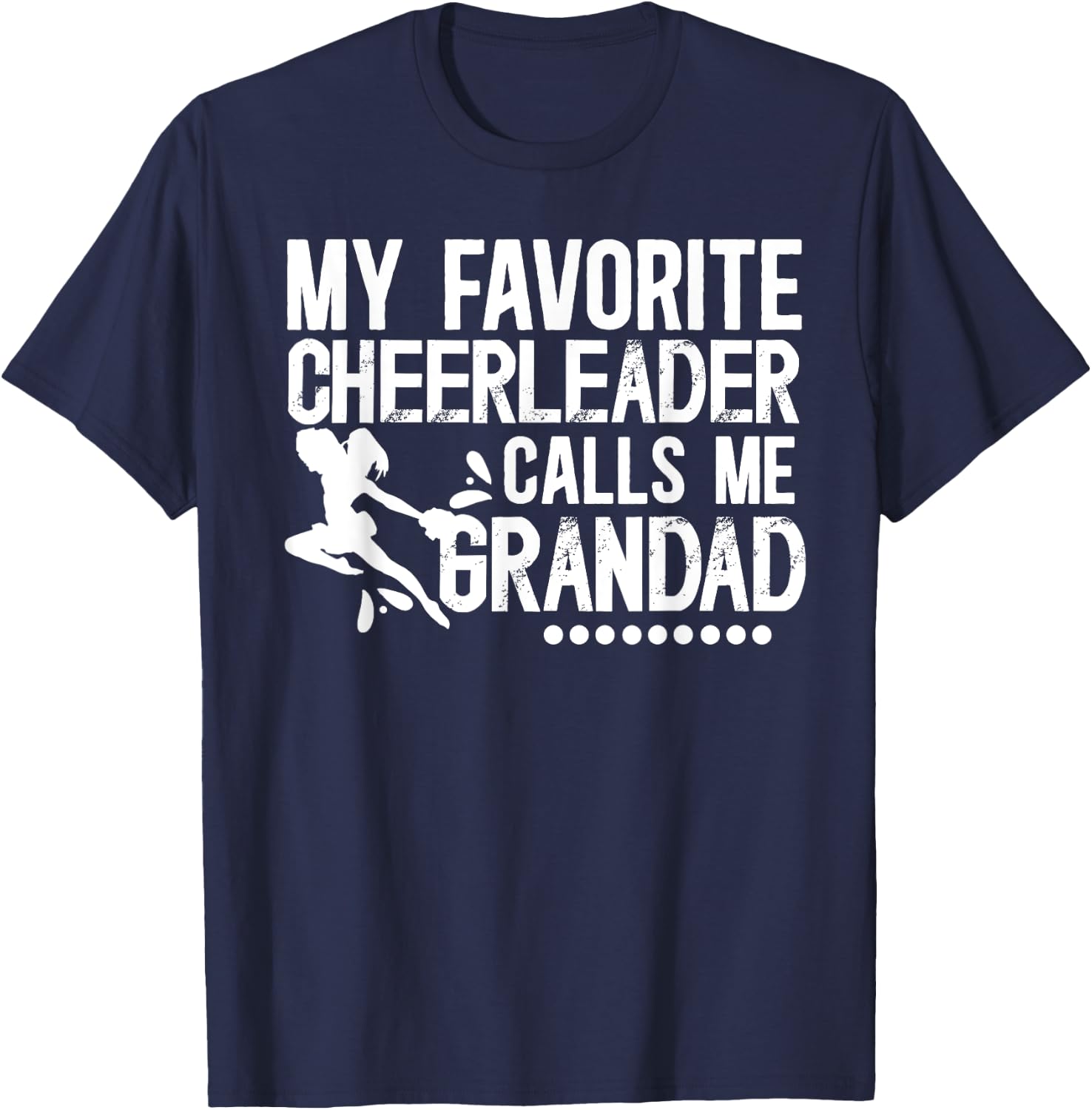 My Favorite Cheerleader Grandad Cheer Grandad Grandpa T-Shirt - T-Shirt | Navy