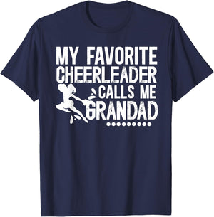 My Favorite Cheerleader Grandad Cheer Grandad Grandpa T-Shirt - T-Shirt | Navy