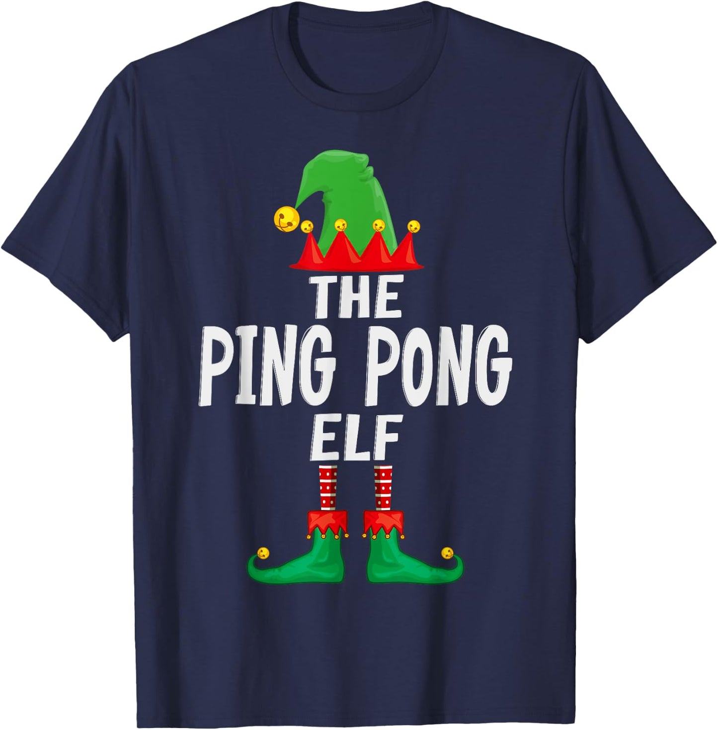 The Ping Pong Elf Matching Family Christmas T-Shirt - T-Shirt | Navy