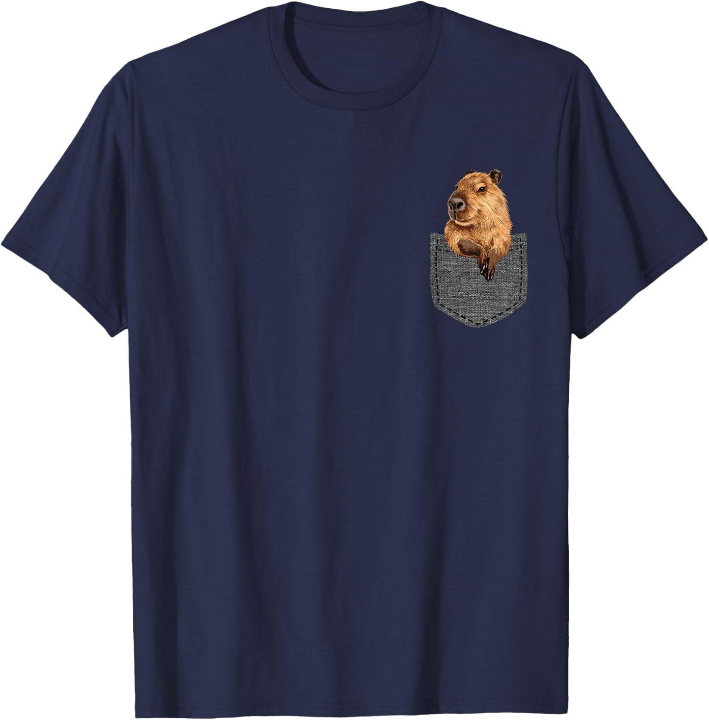 Capybara in Pocket T-Shirt - T-Shirt | Navy