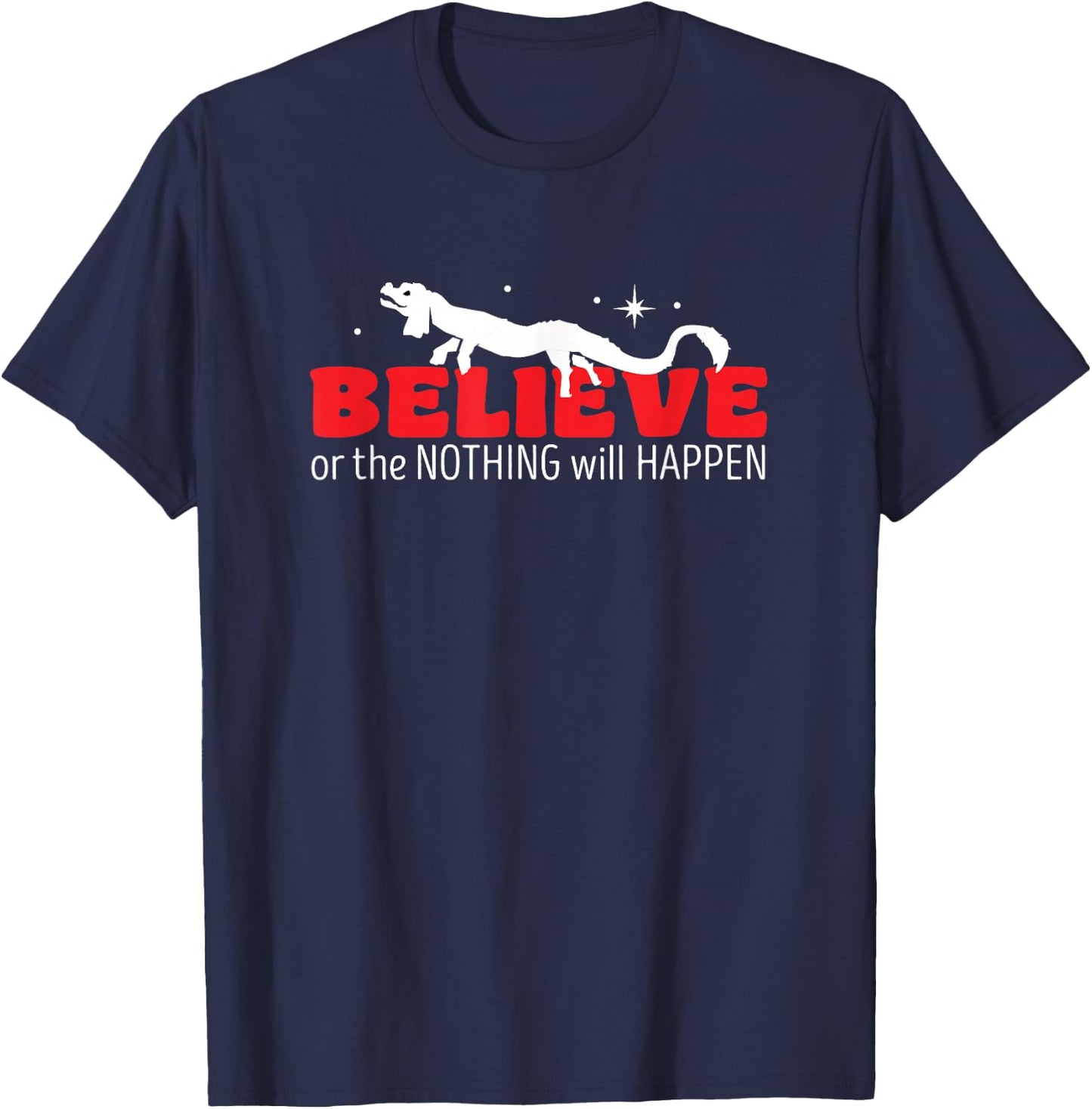 Luck Dragon Falkor Believe in The Nothing T-Shirt - T-Shirt | Navy