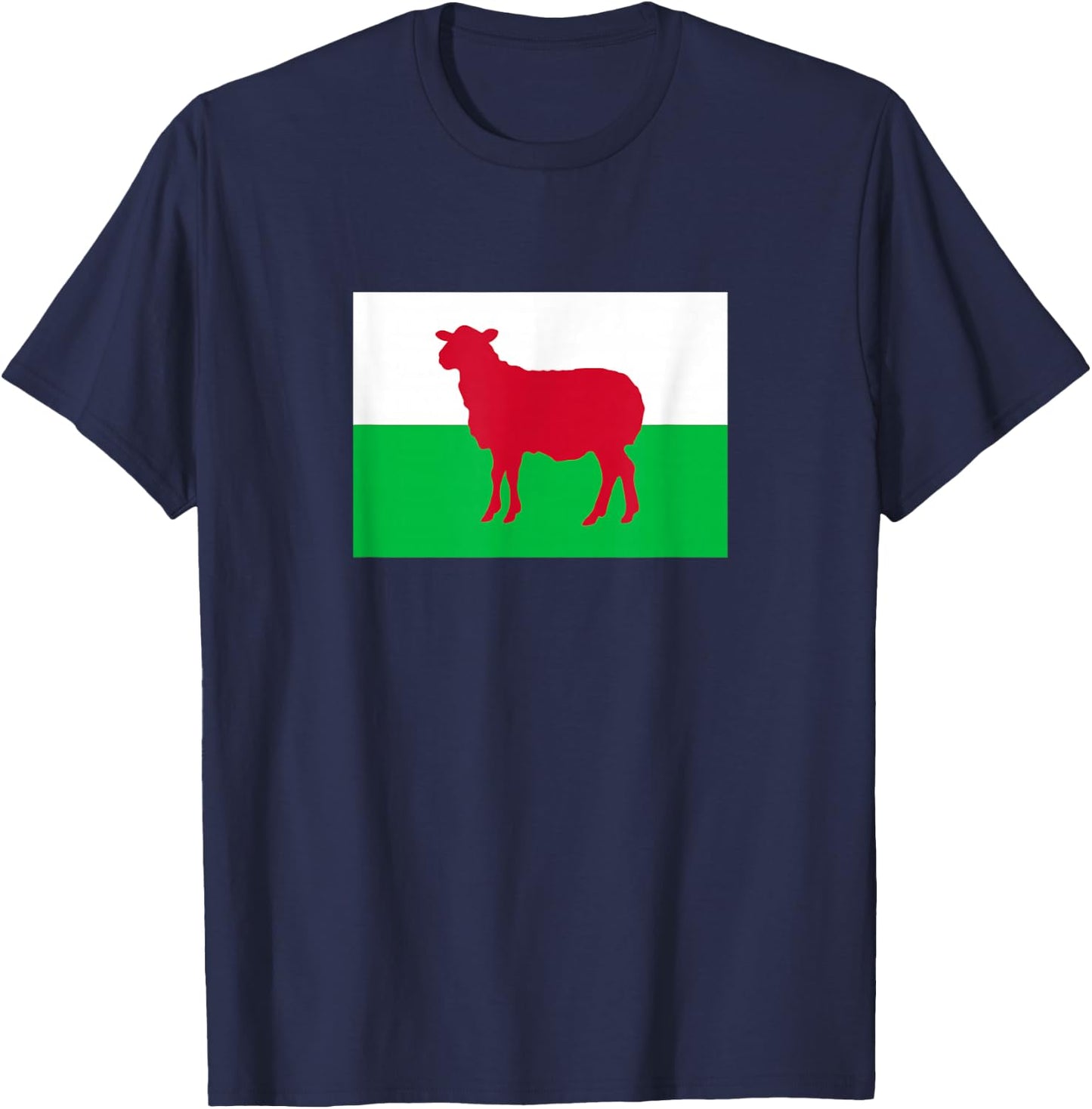 Welsh Sheep Wales Flag Funny Dragon Cymru Cardiff Wrexham T-Shirt - T-Shirt | Navy