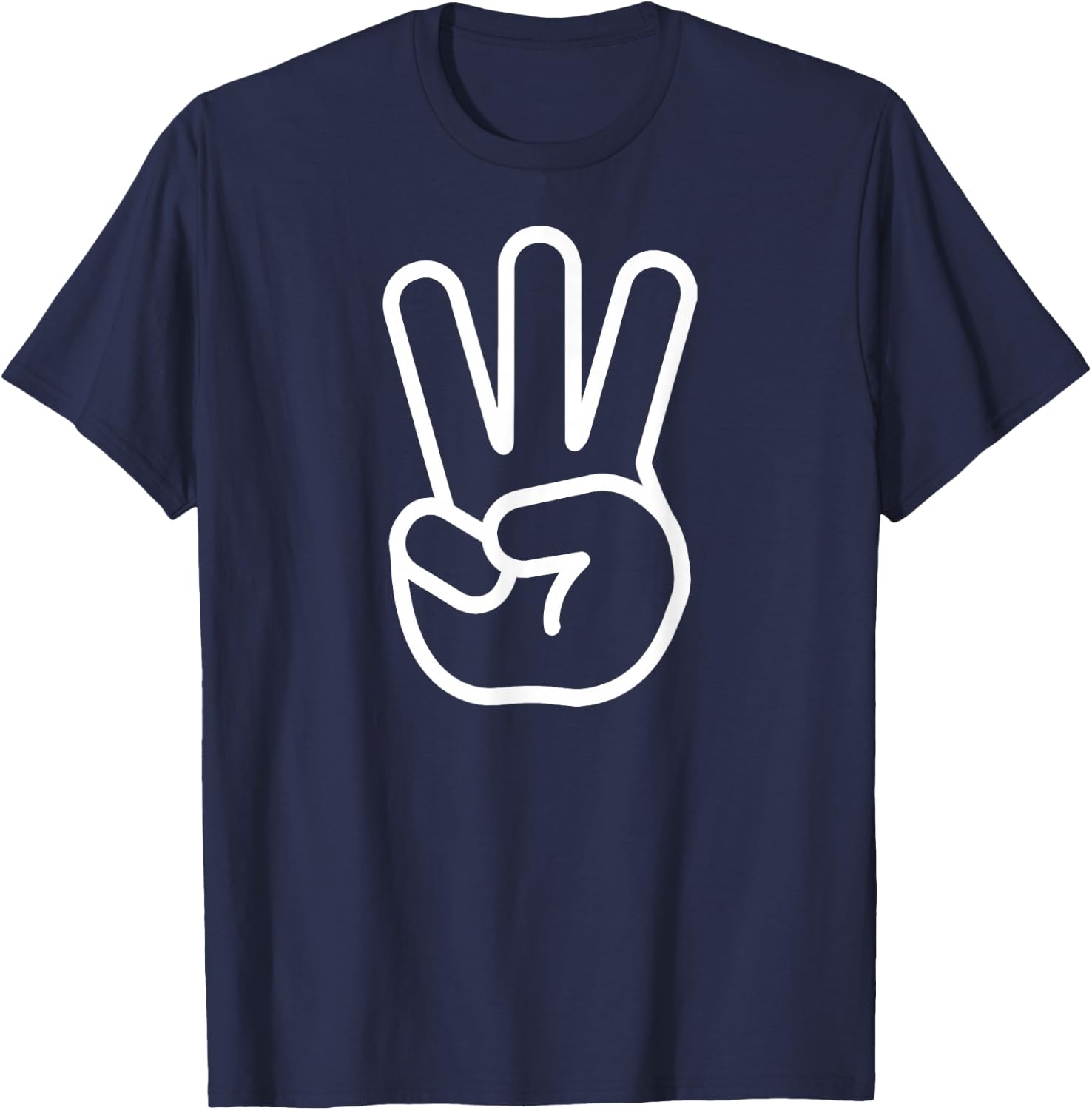 Kids 3rd Birthday Fingers Three Years Old Boys Girls T-Shirt - T-Shirt | Navy