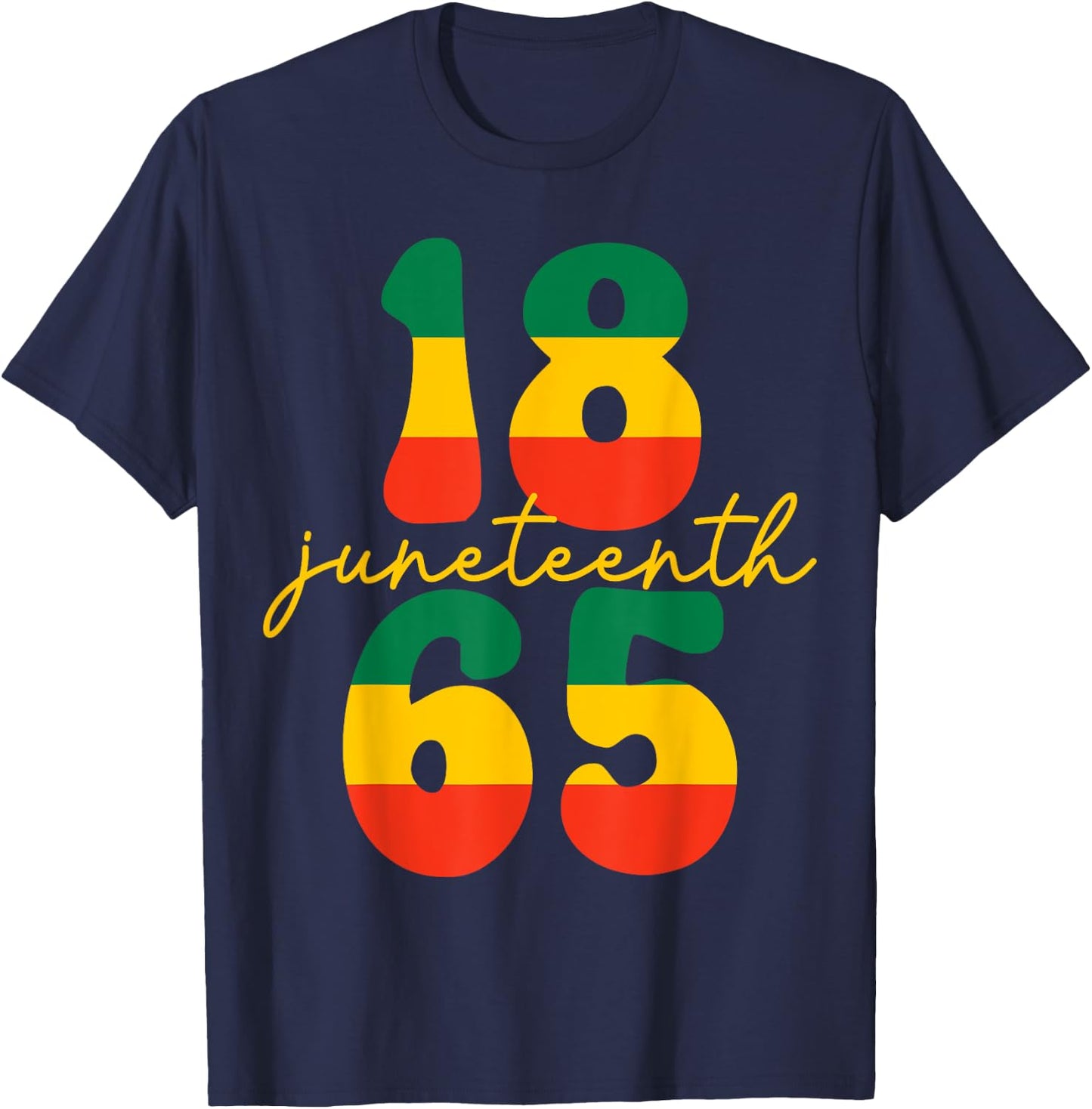Happy Juneteenth Is My Independence Day Kid Black Men Women T-Shirt - T-Shirt | Navy